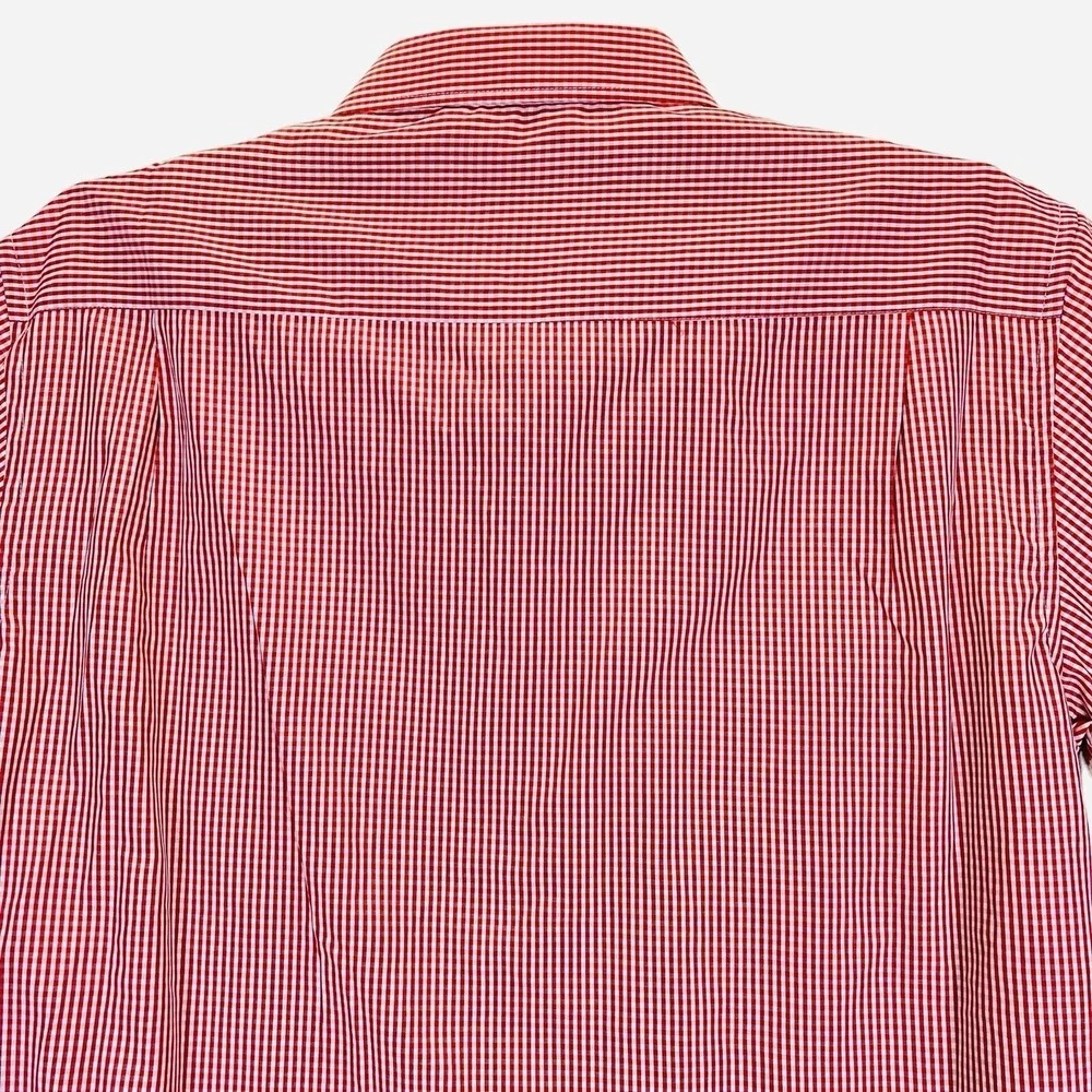 Bohio Men's Shirt Size 1X Short Sleeve Button Up Red/White Gingham Pattern NWT